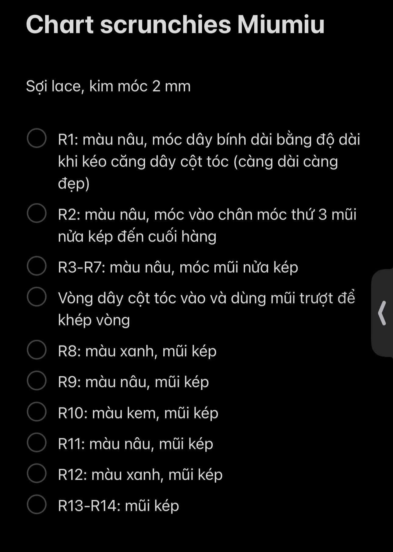 Chart móc len cột tóc Miu Miu màu nâu xanh