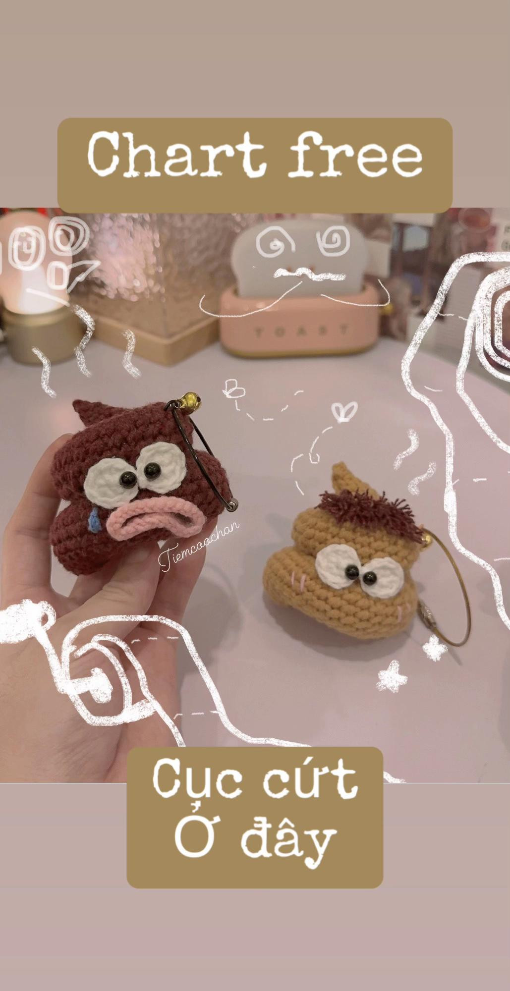 Chart móc len Cứt (Poop) dễ thương, mẫu Suutam