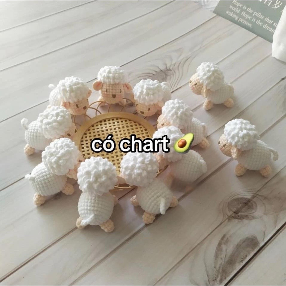 Chart Móc Len Cừu Con Dễ Thương Có Lông Xù