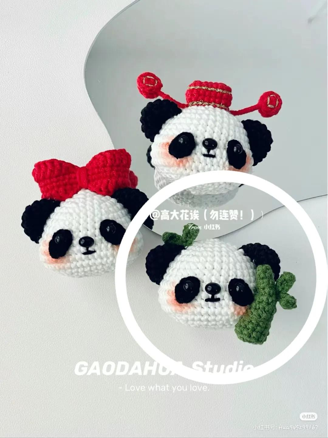 Chart móc len đầu gấu trúc Panda dễ thương