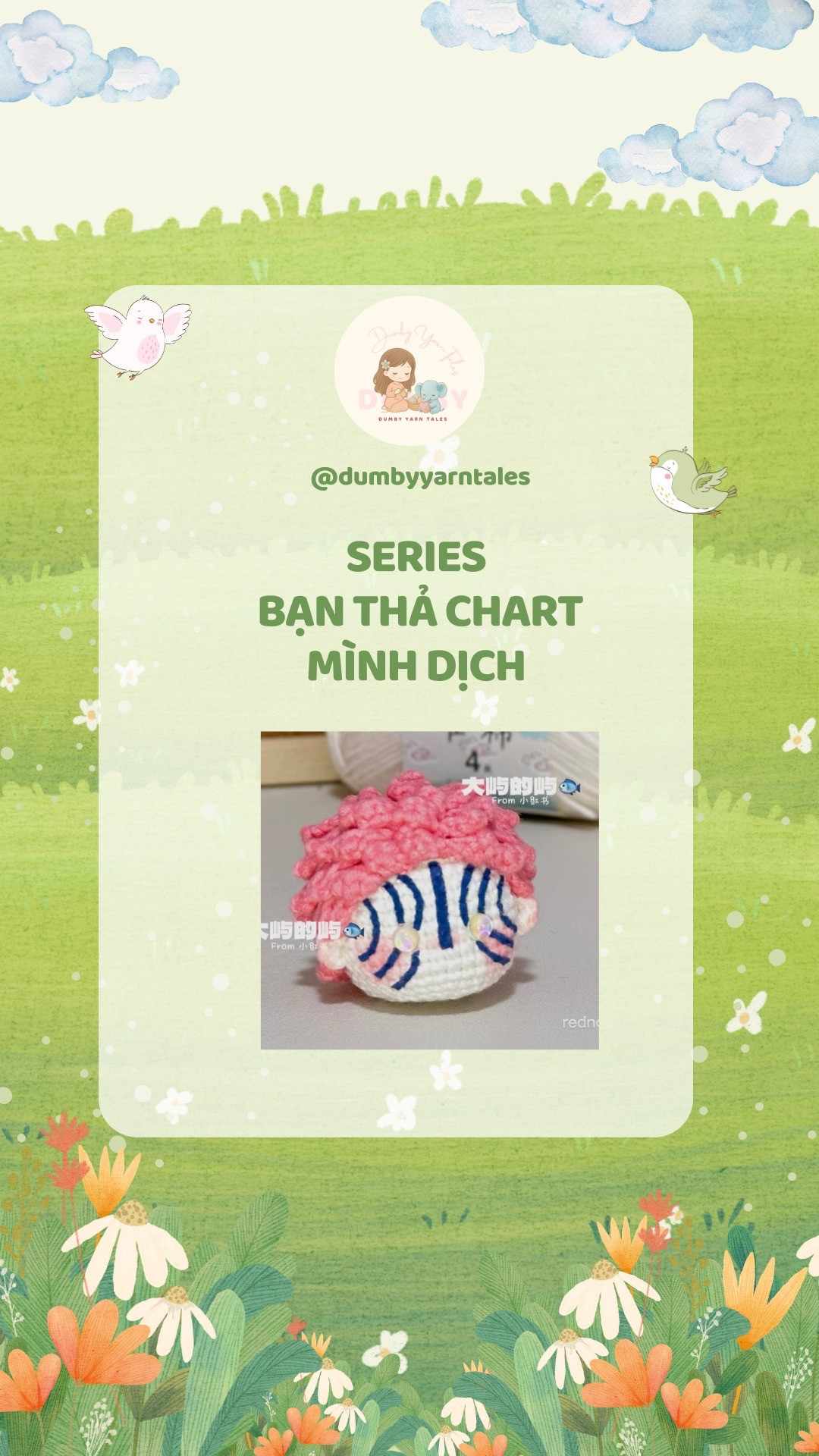 Chart Móc Len Đầu Nhân Vật Akaza Tóc Hồng