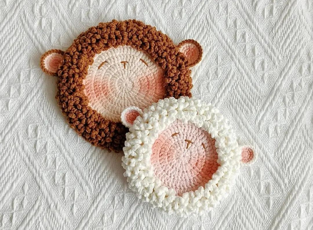 Chart Móc Len Đế Lót Ly Hình Cừu Dễ Thương