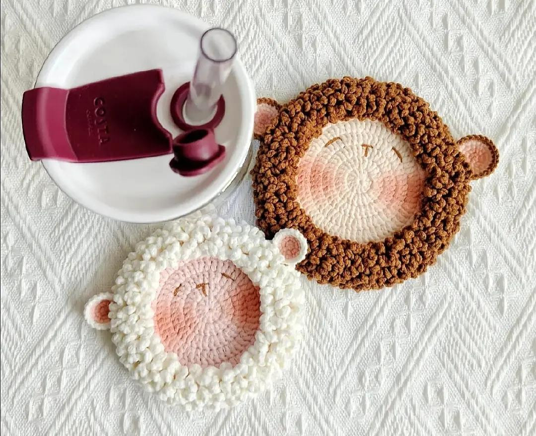 Chart Móc Len Đế Lót Ly Hình Cừu Dễ Thương