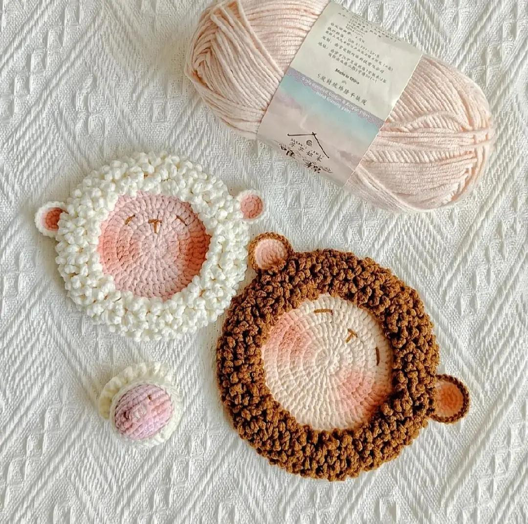 Chart Móc Len Đế Lót Ly Hình Cừu Dễ Thương