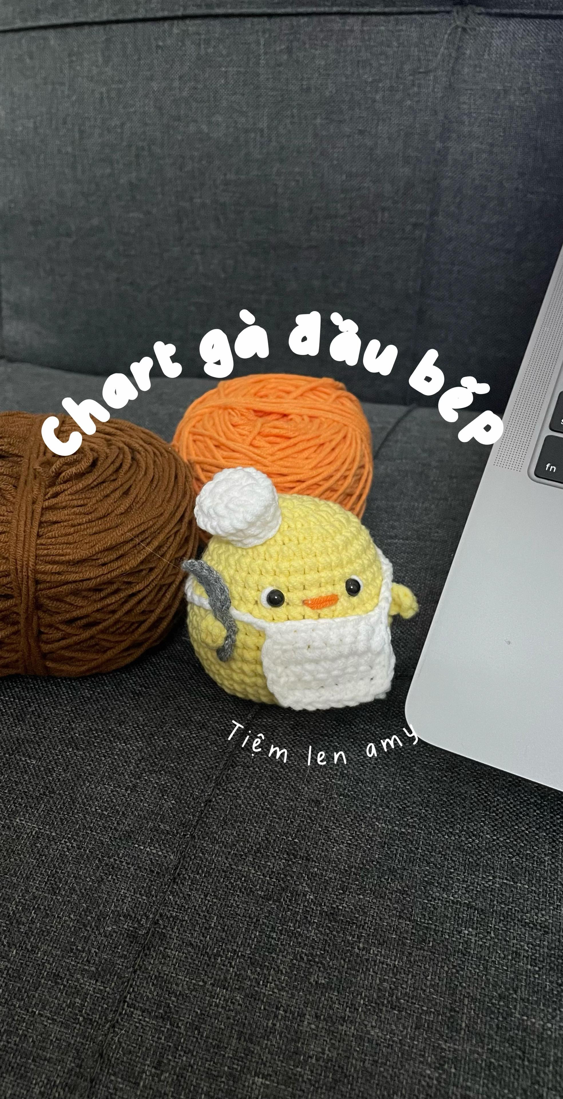 Chart móc len Gà Đầu Bếp dễ thương