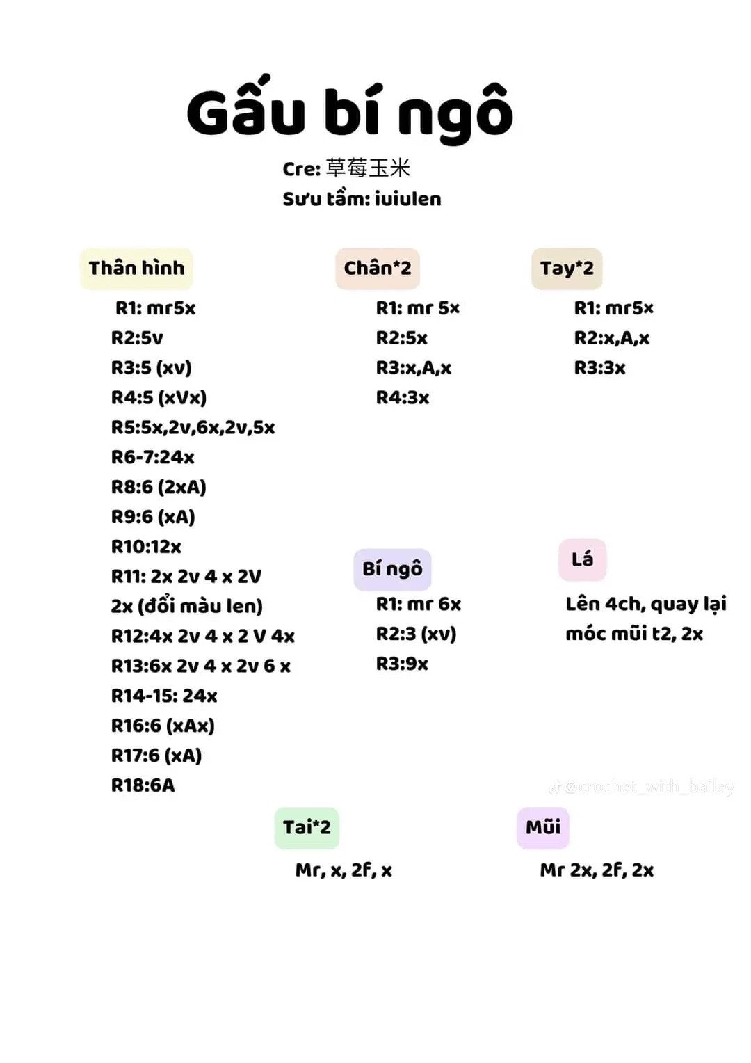 Chart móc len Gấu bí ngô dễ thương