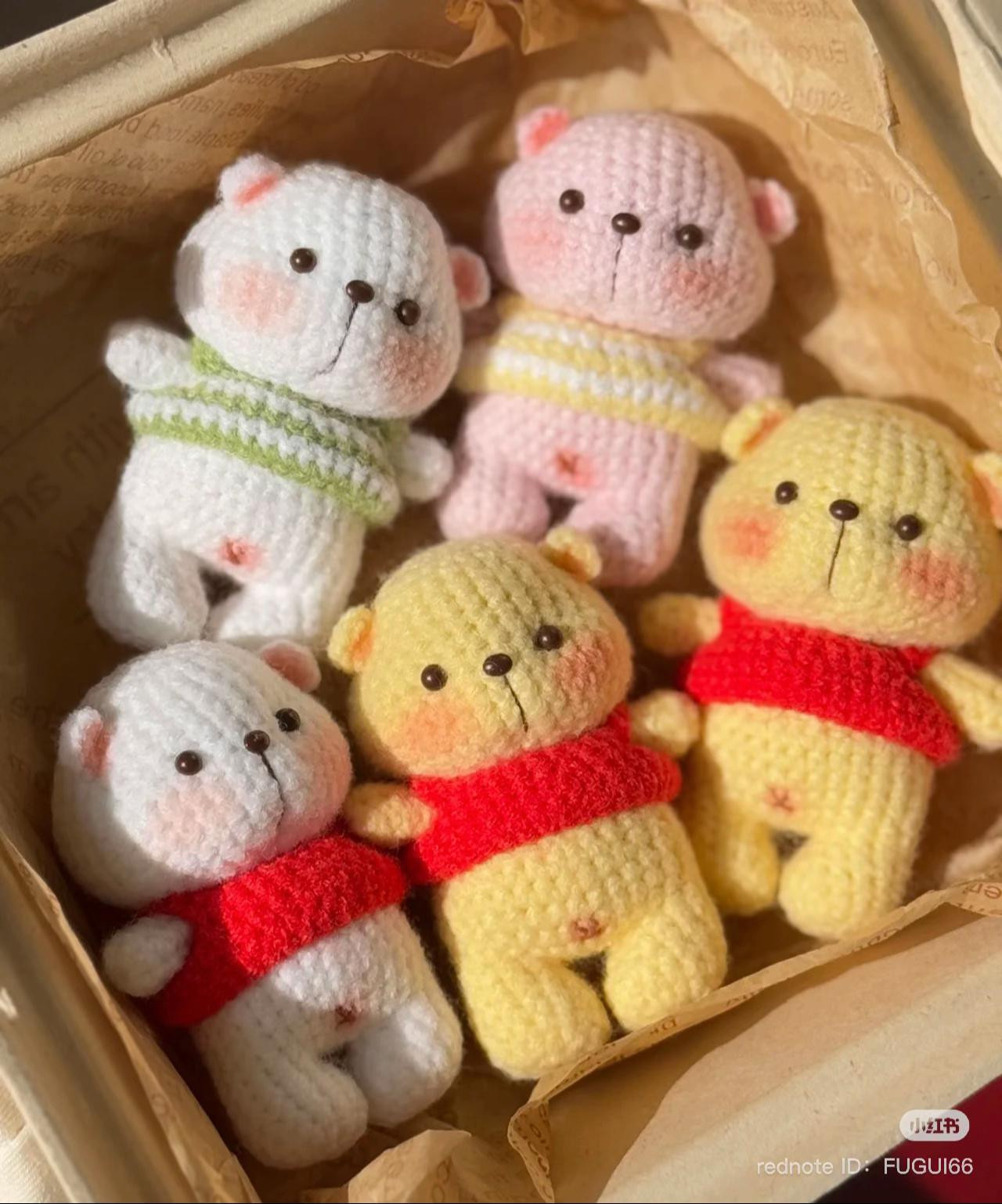 Chart móc len gấu bông dễ thương màu pastel