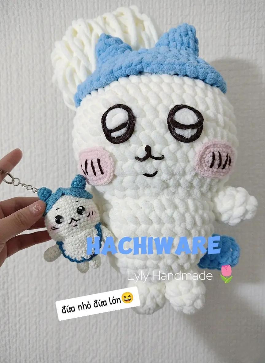 Chart móc len Hachiware màu trắng xanh, hướng dẫn chi tiết từng hàng