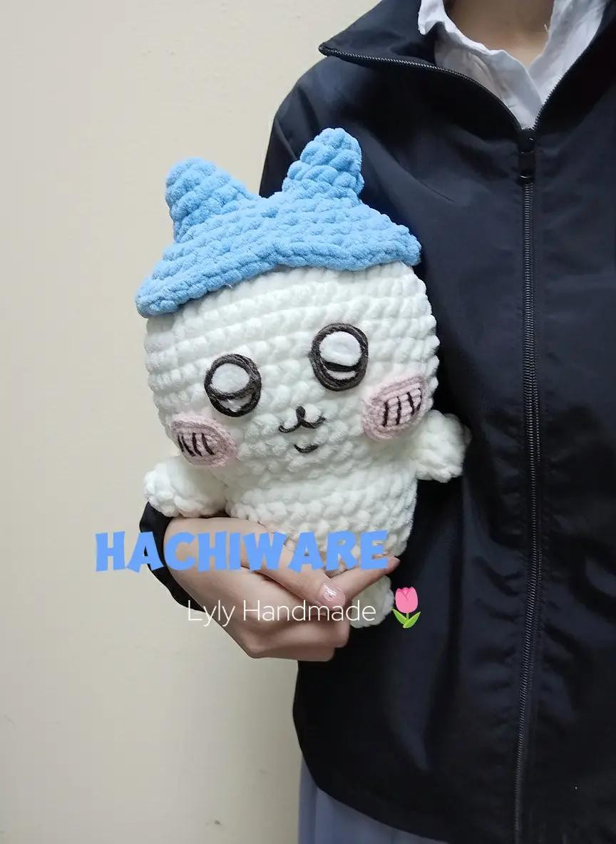 Chart móc len Hachiware màu trắng xanh, hướng dẫn chi tiết từng hàng