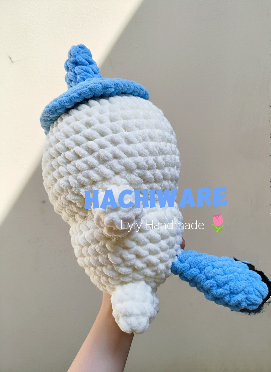 Chart móc len Hachiware màu trắng xanh, hướng dẫn chi tiết từng hàng