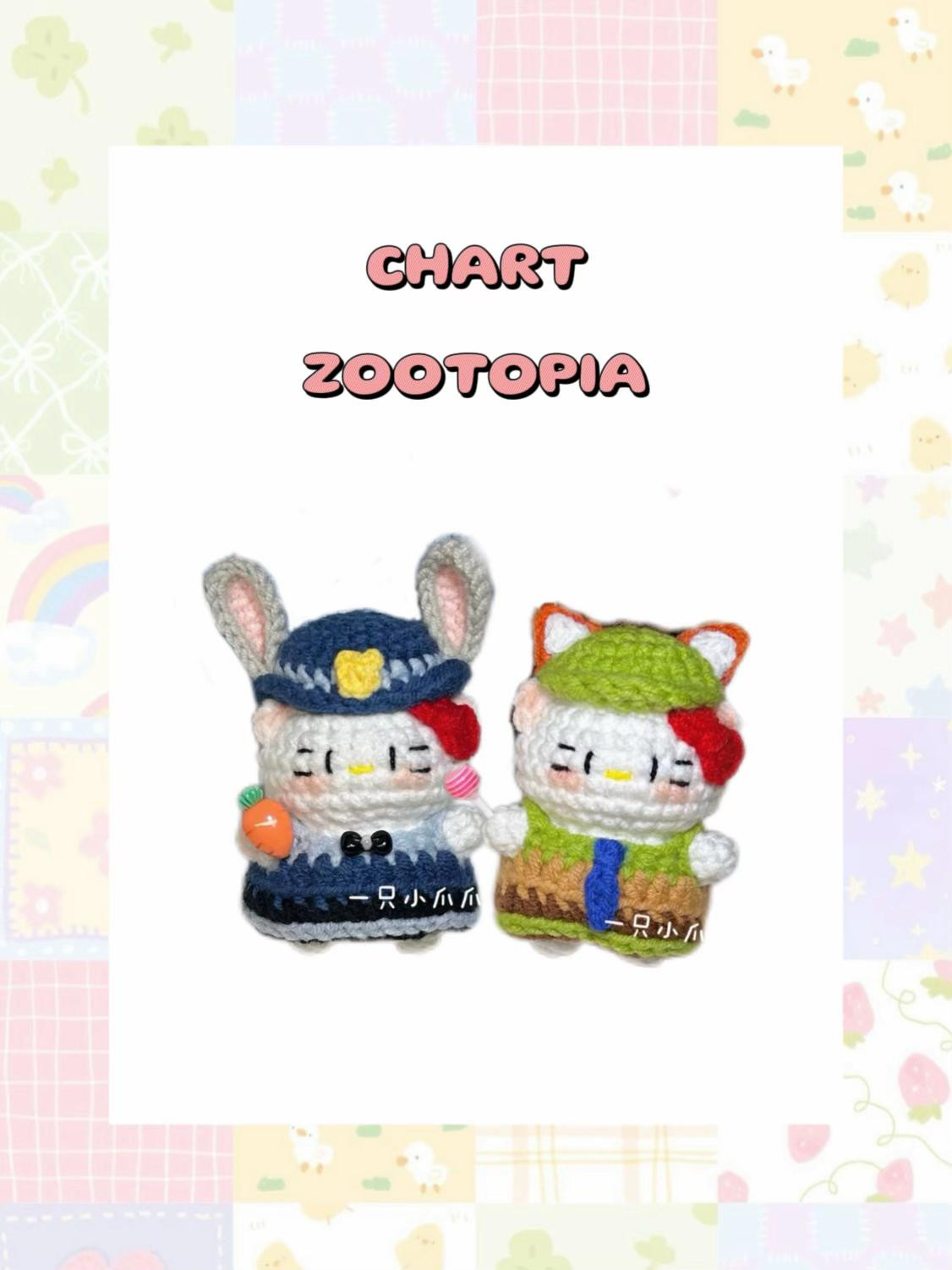 Chart Móc Len Hello Kitty Gái Cáo và Thỏ Zootopia
