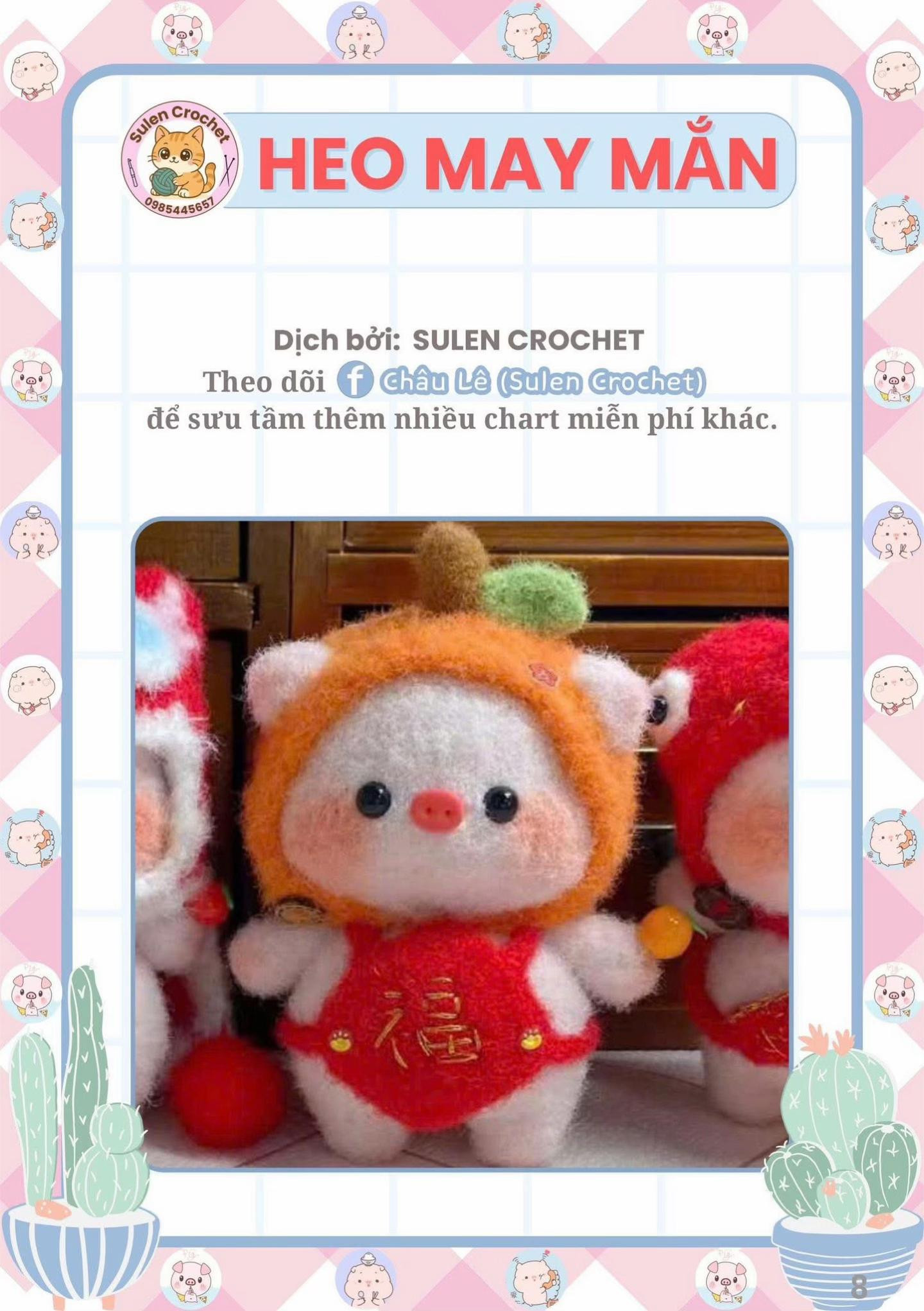 Chart Móc Len Heo Đầu Lân và Heo Đại Phúc Mừng Năm Mới