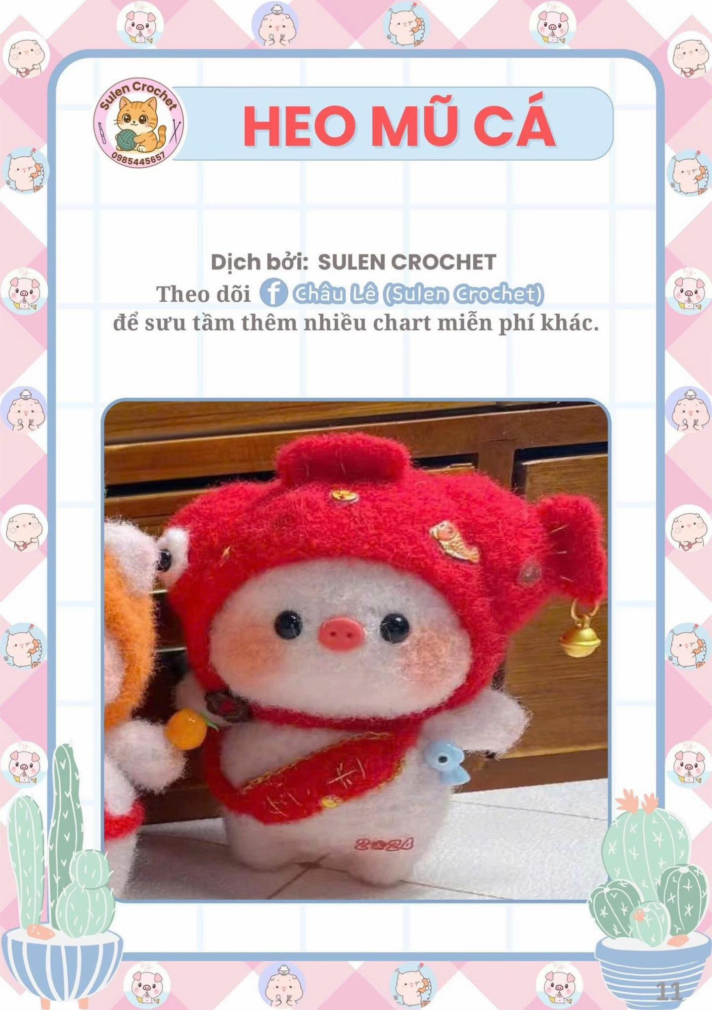 Chart Móc Len Heo Đầu Lân và Heo Đại Phúc Mừng Năm Mới