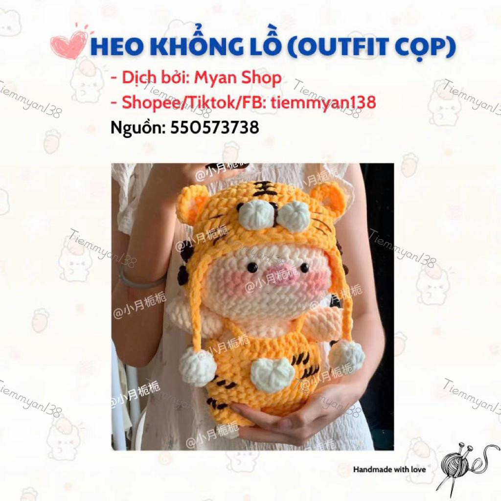 Chart Móc Len Heo Khổng Lồ (Outfit Cọp) - Hướng dẫn chi tiết từng hàng