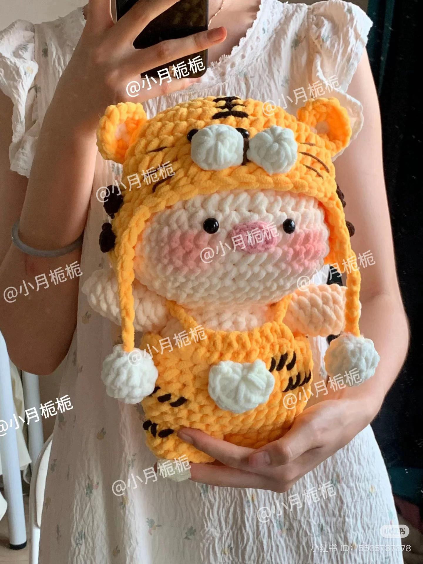 Chart Móc Len Heo Khổng Lồ (Outfit Cọp) - Hướng dẫn chi tiết từng hàng