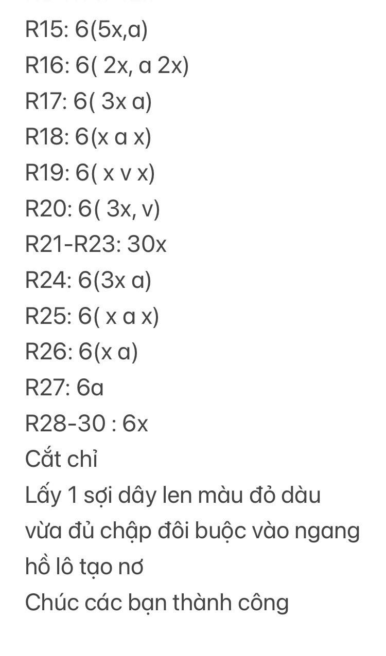 Chart móc len hồ lô nâu kích thước 10cm