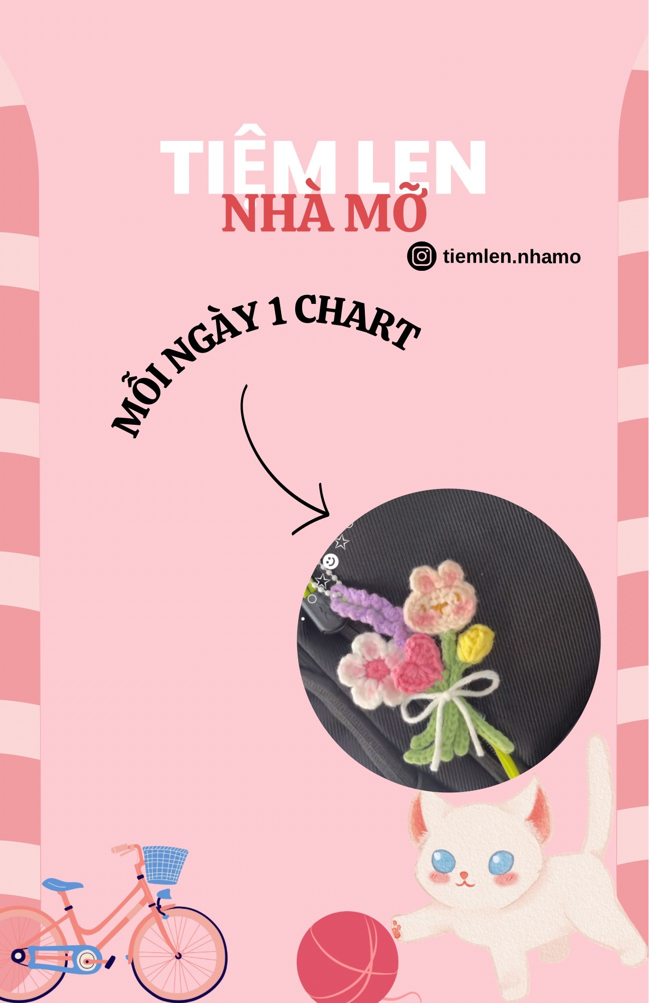 Chart Móc Len Hoa Bó, Thỏ Và Trái Tim