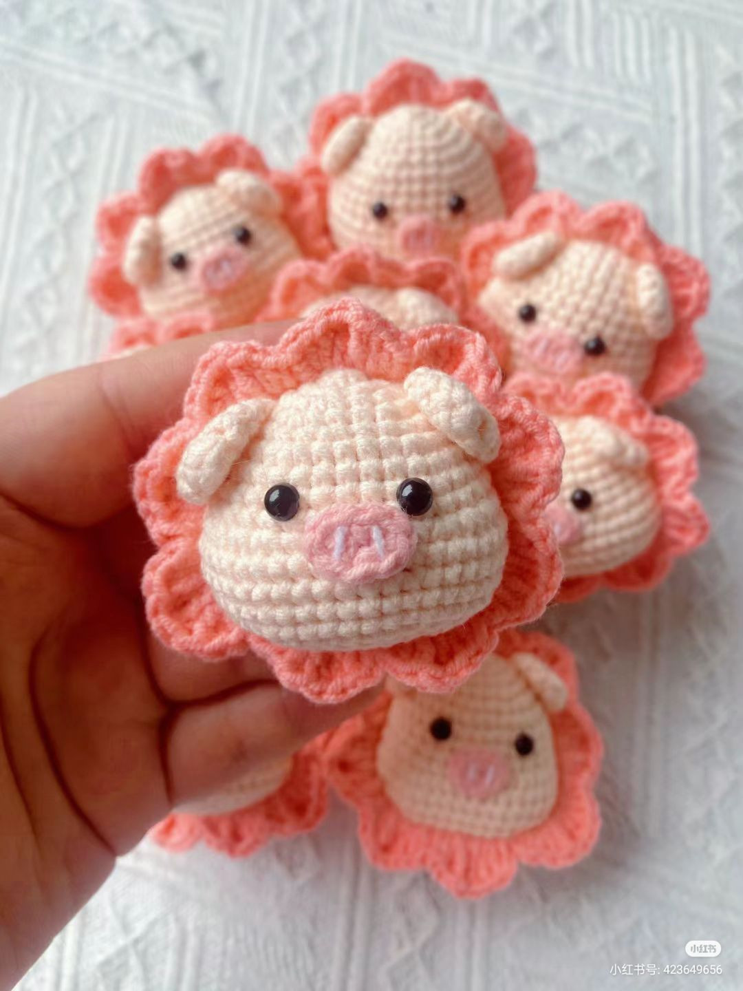 Chart móc len Hoa heo dễ thương, hướng dẫn chi tiết từng hàng