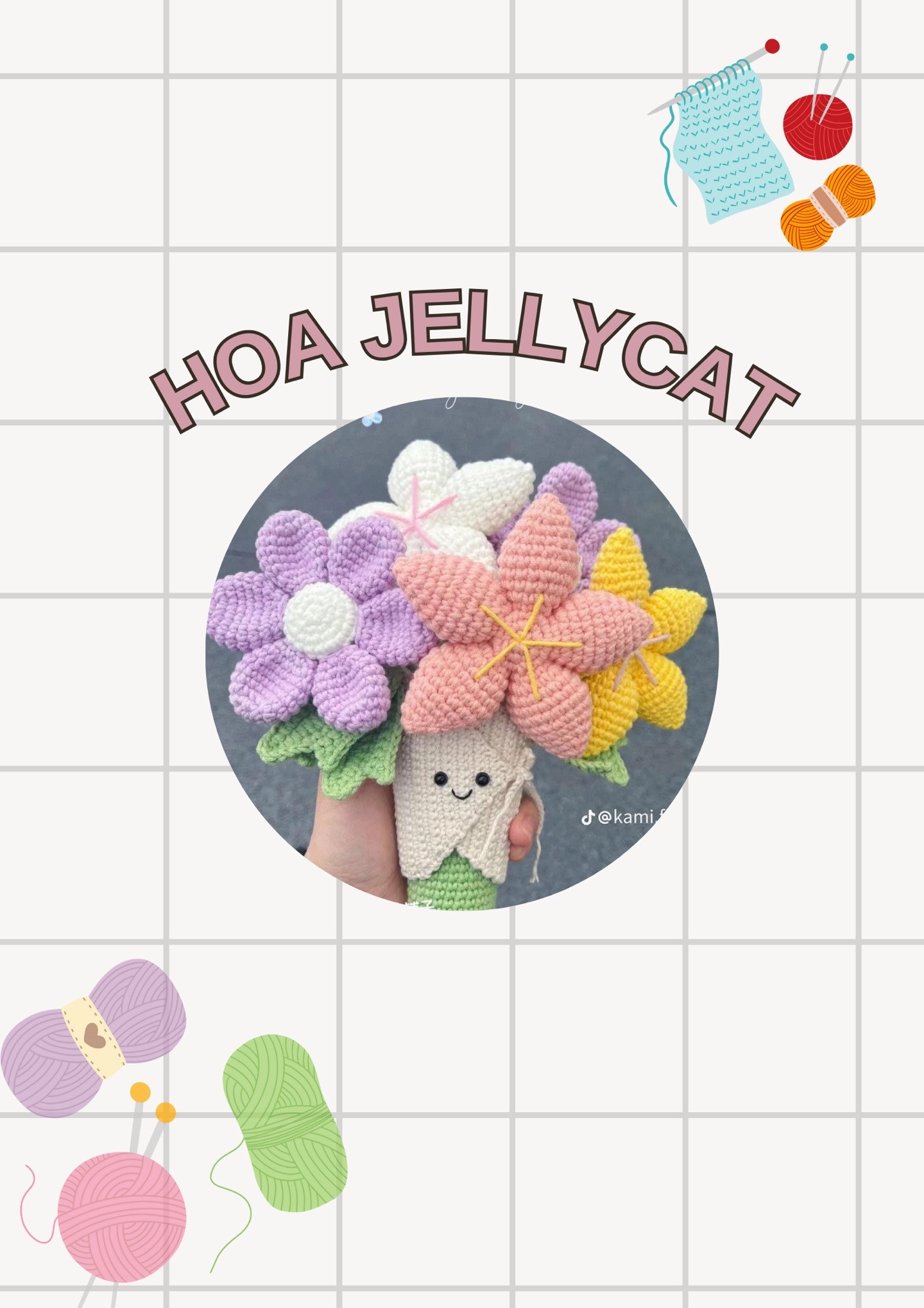 Chart móc len Hoa Jellycat - Hướng dẫn chi tiết từng hàng