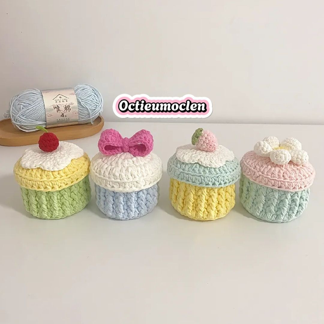 Chart Móc Len Hộp Bánh Kem Màu Pastel