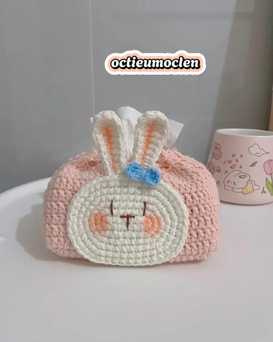 Chart Móc Len Hộp Giấy Thỏ Trắng Dễ Thương