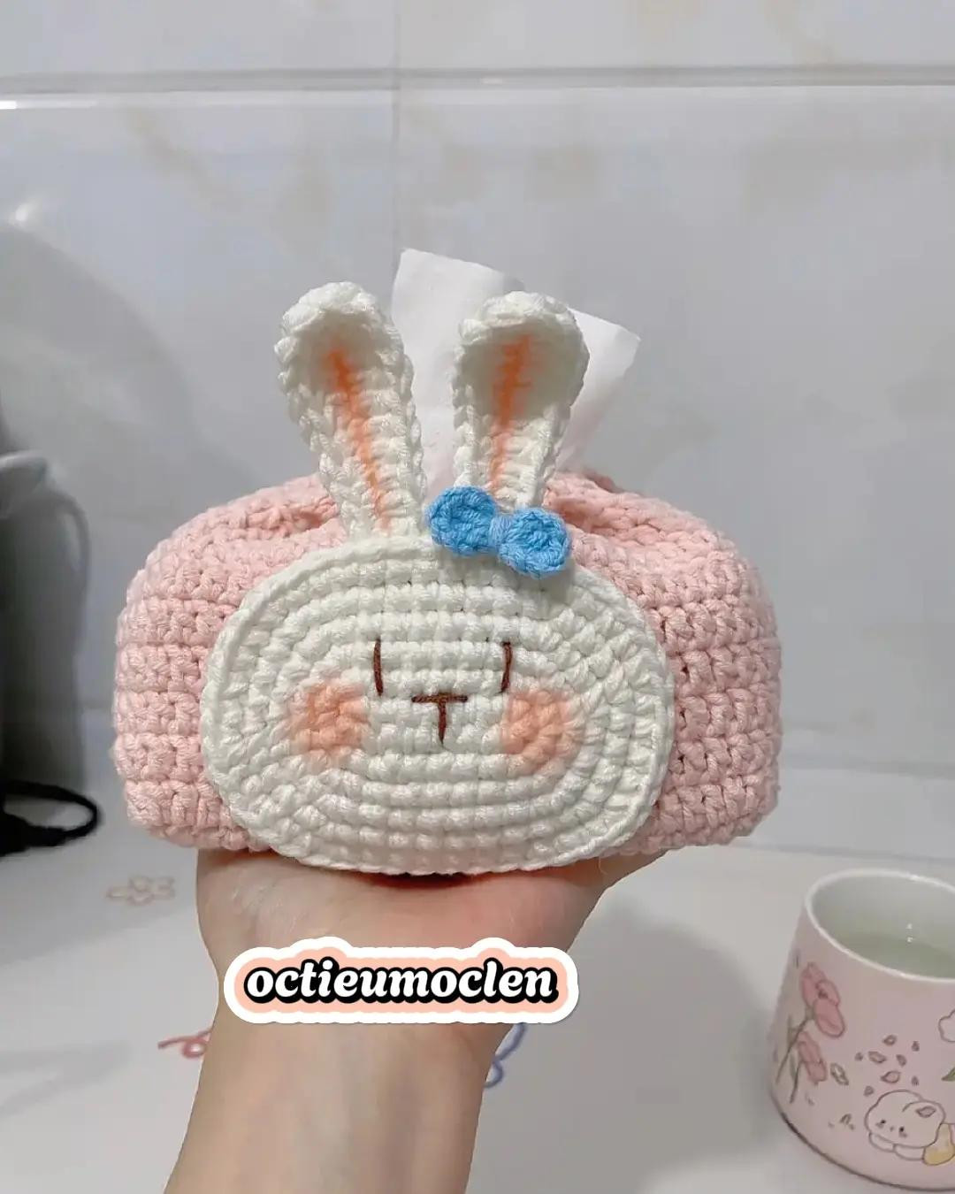 Chart Móc Len Hộp Giấy Thỏ Trắng Dễ Thương