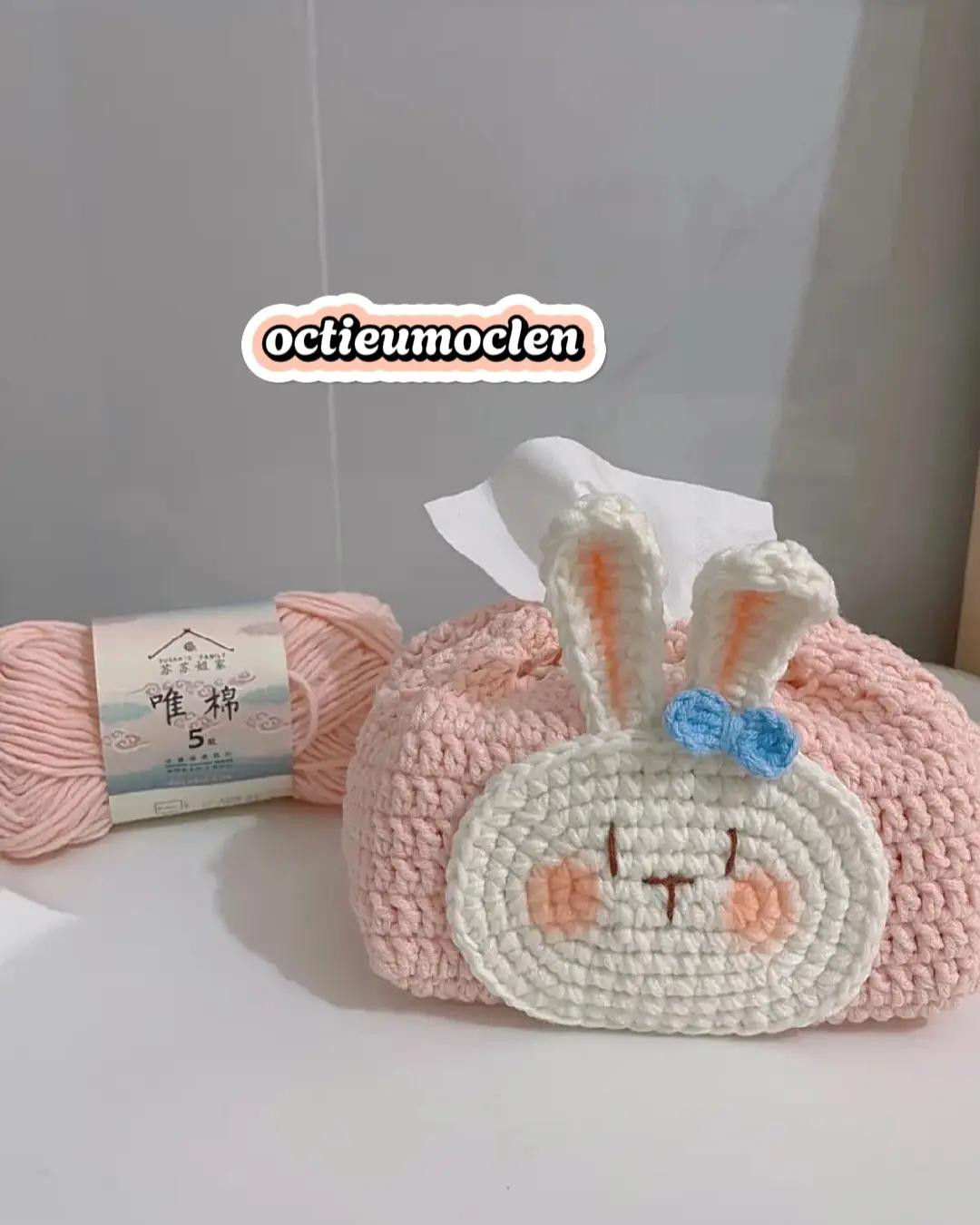 Chart Móc Len Hộp Giấy Thỏ Trắng Dễ Thương