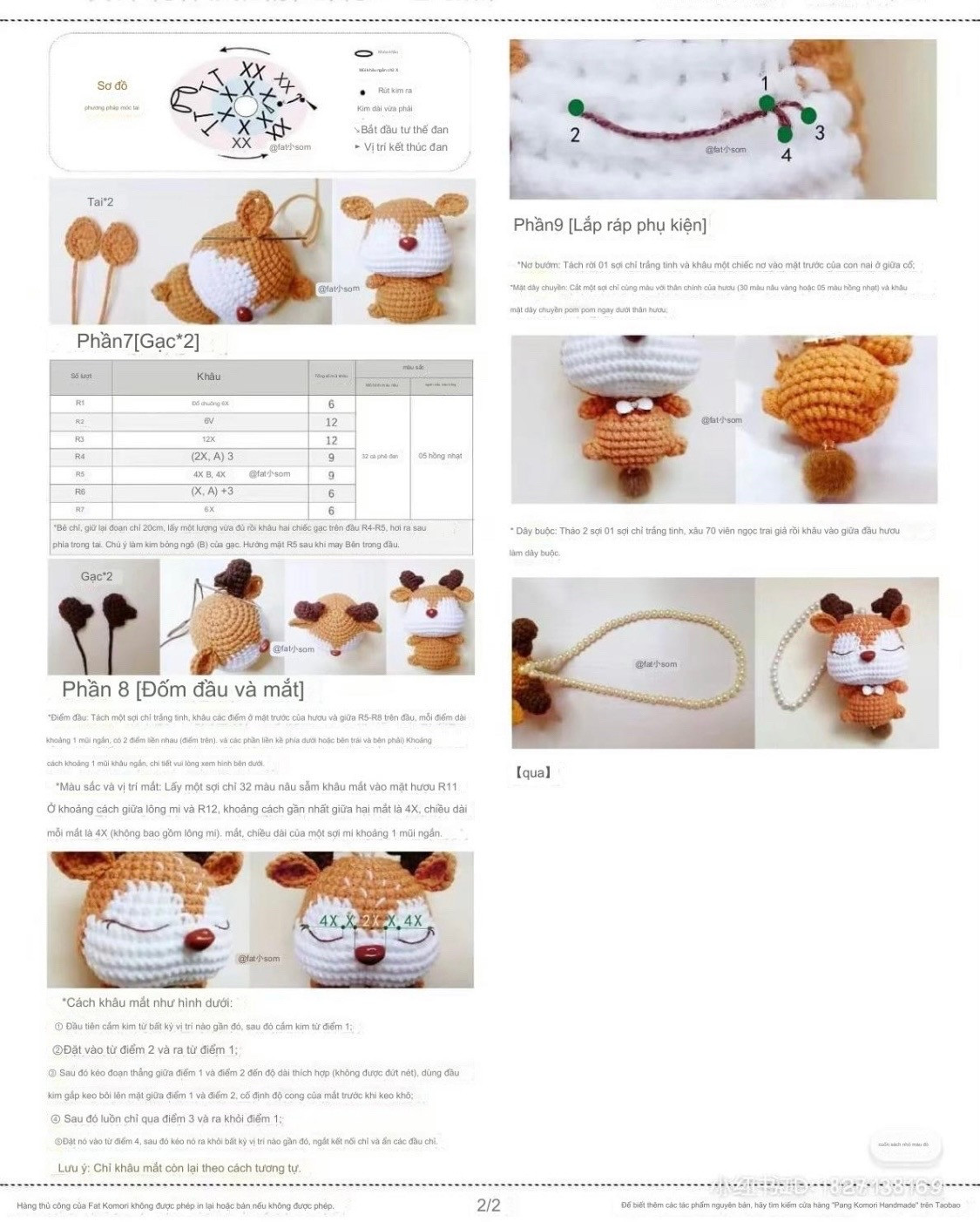 Chart móc len hươu cao cổ và thỏ dễ thương