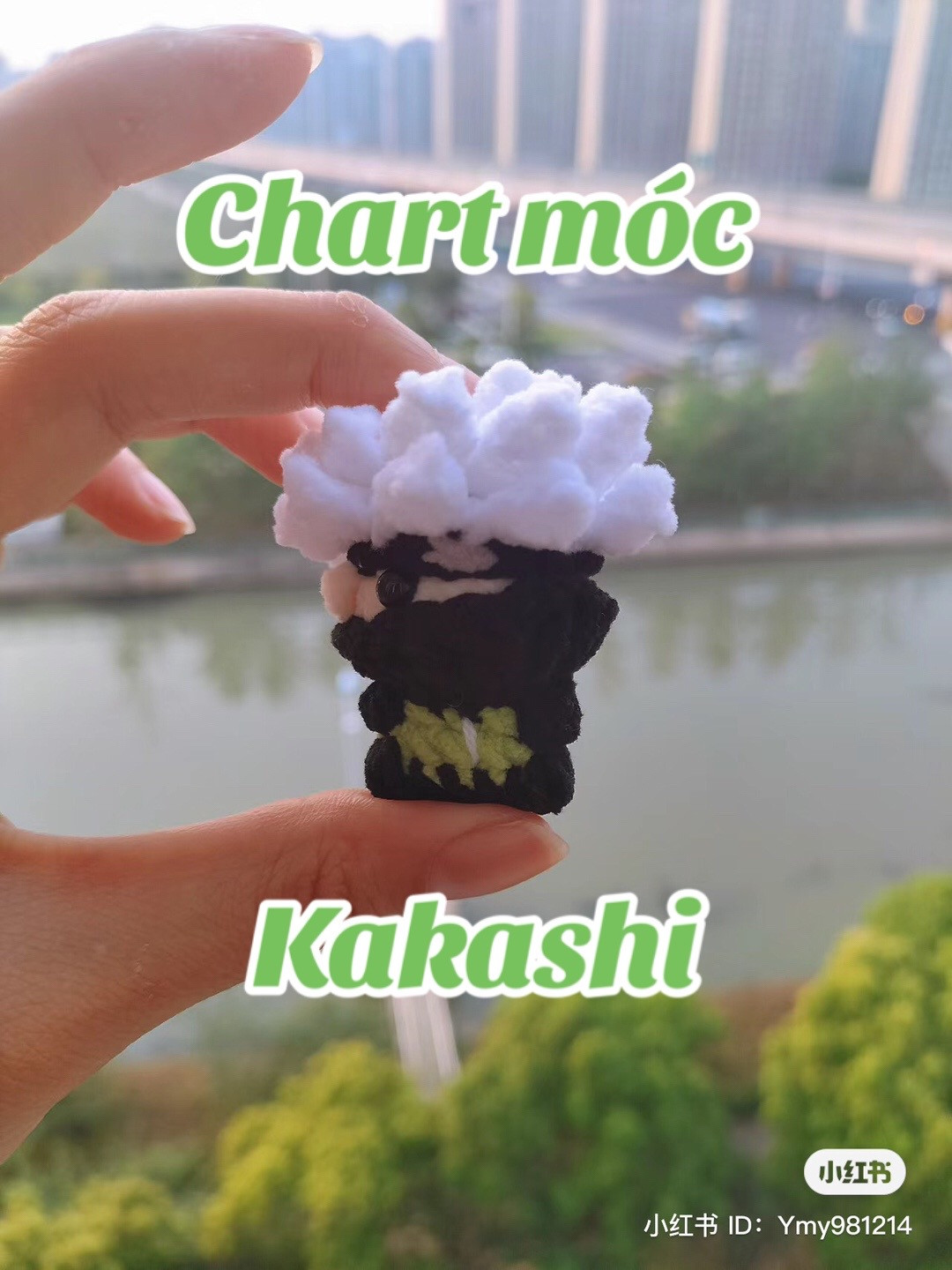 Chart móc len Kakashi tóc trắng