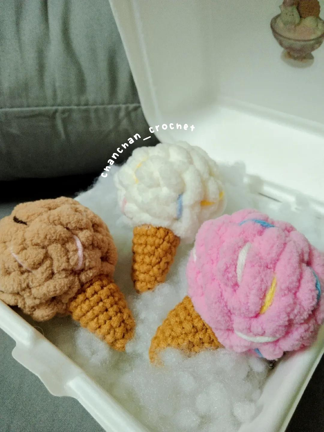 Chart móc len kem que - Hướng dẫn ốc quế và kem