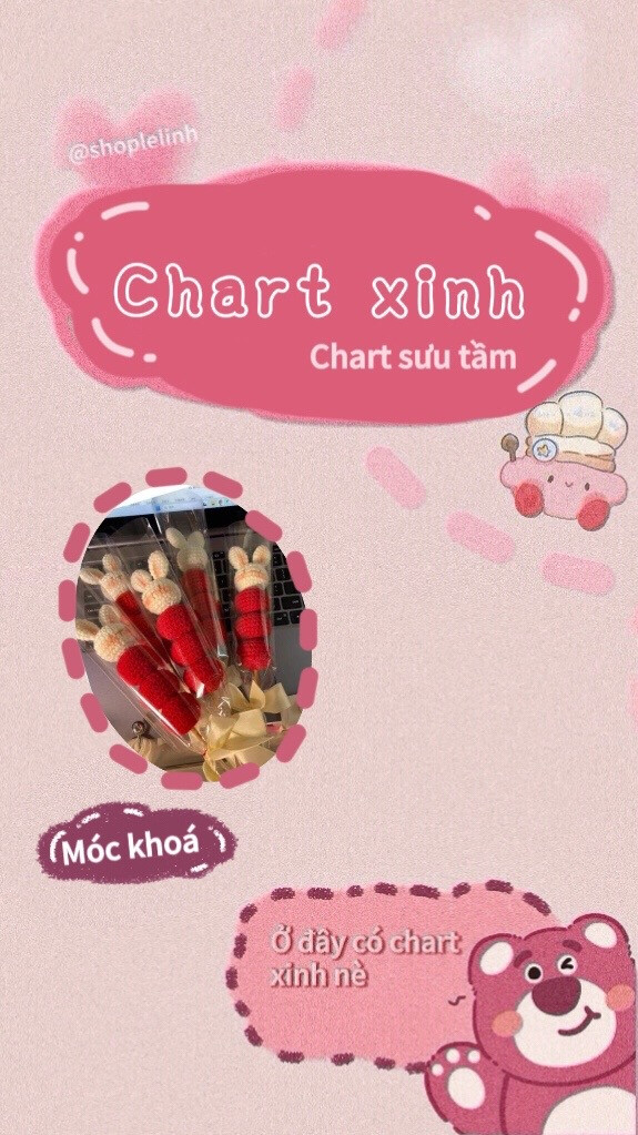 Chart móc len kẹo hồ lô thỏ đỏ dễ thương