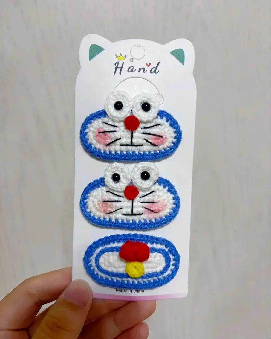 Chart Móc Len Kẹp Tóc Doremon Chi Tiết Từng Hàng