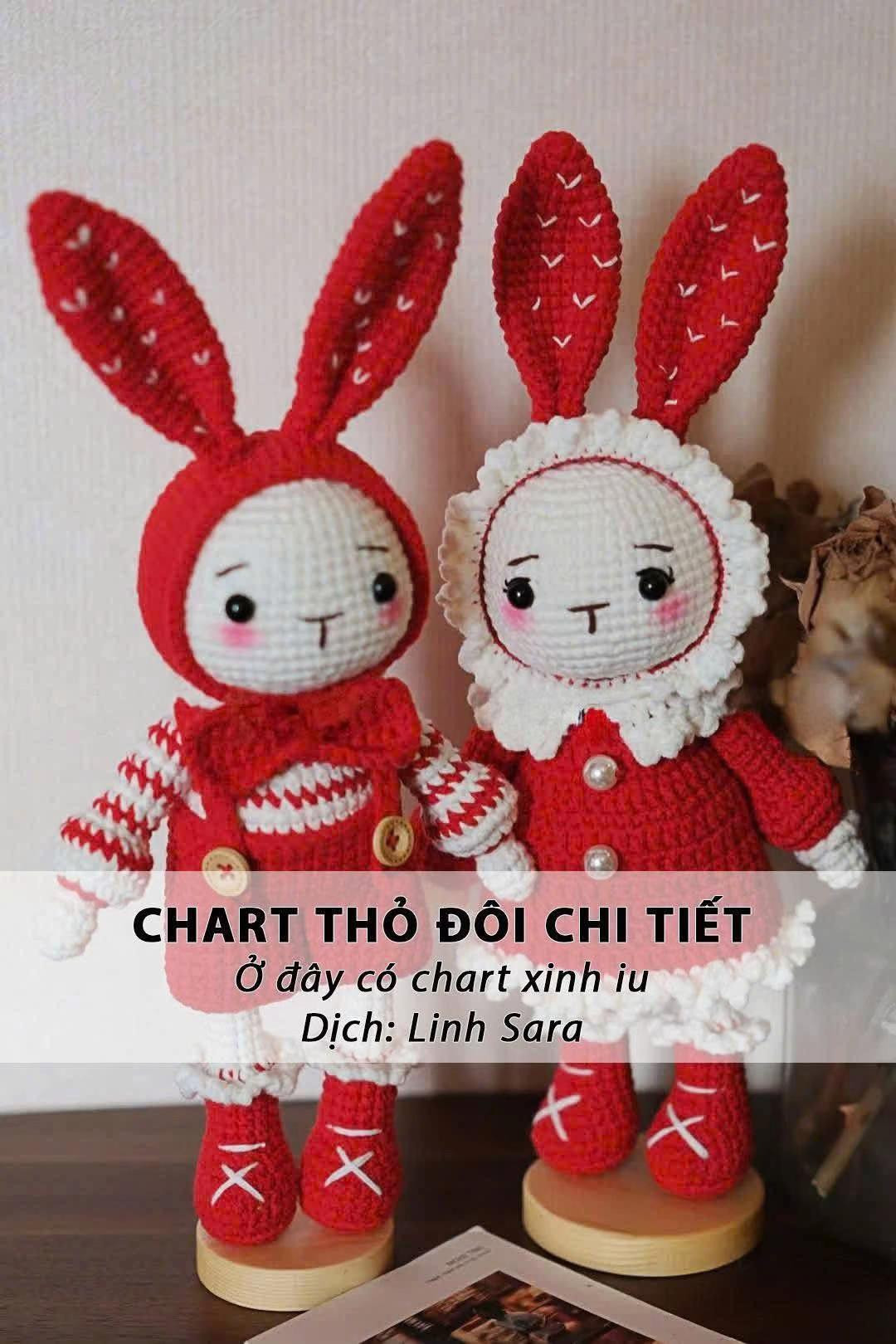 Chart Móc Len Kẹp Tóc Giáng Sinh và Thỏ Cute