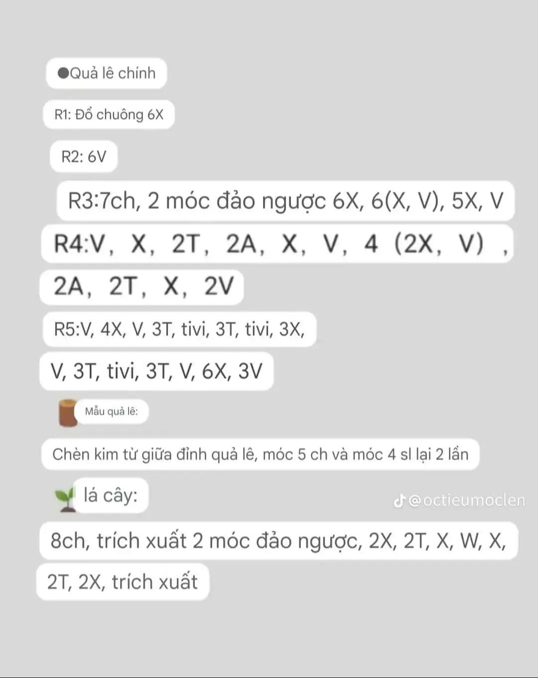 Chart Móc Len Kẹp Tóc Trái Cây: Dâu Tây, Lê, Dưa Hấu