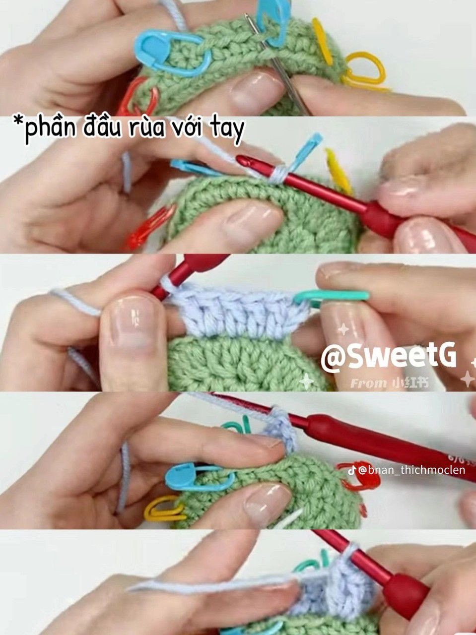 Chart móc len khóa búp bê cừu, chuột, rùa và heo dễ thương