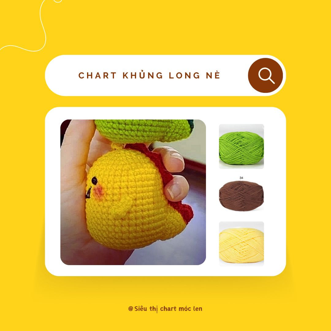 Chart Móc Len Khủng Long Vàng - Hướng Dẫn Chi Tiết Thân Đuôi Gai Tay