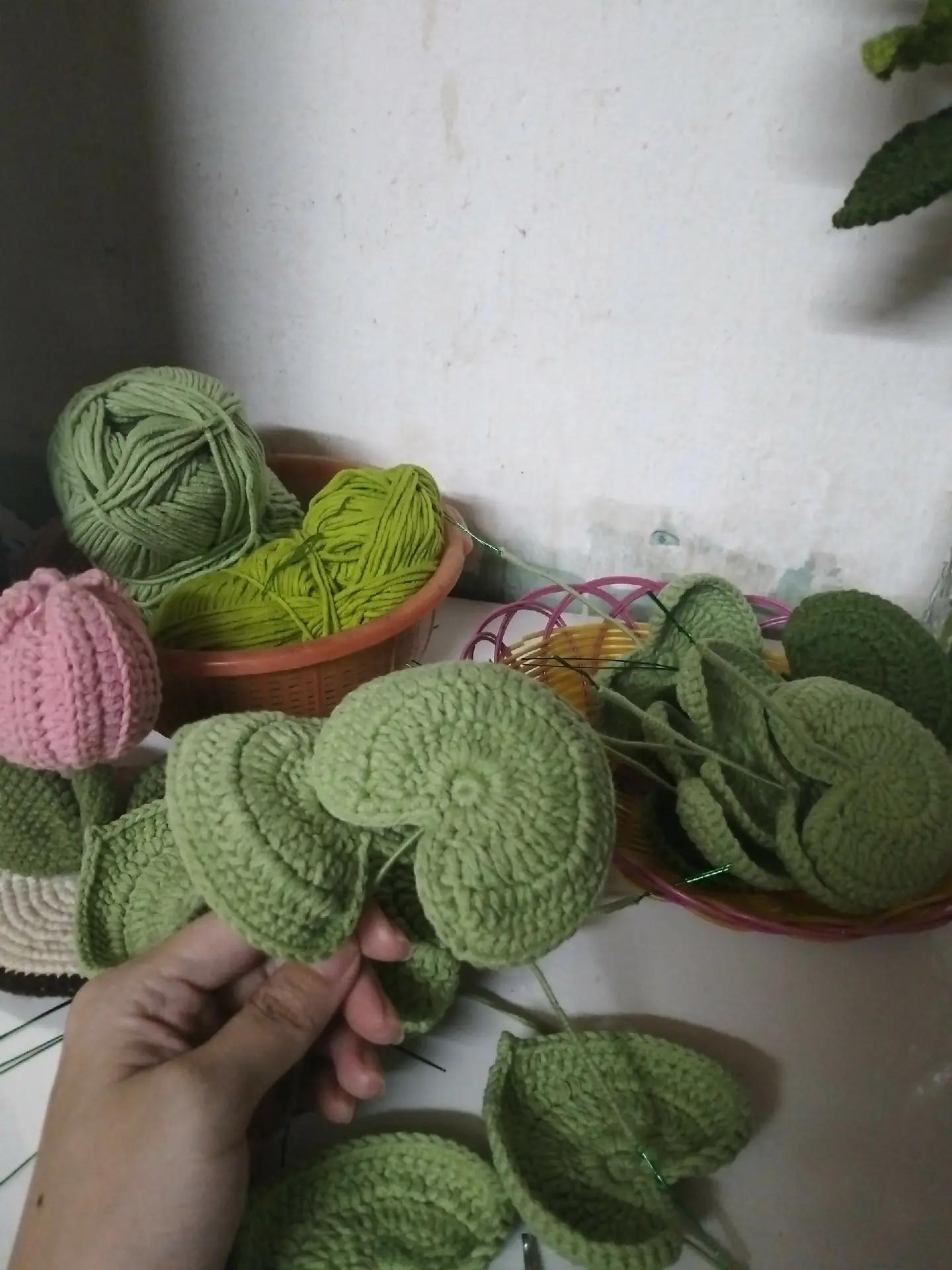 Chart móc len lá hoa Tùng màu xanh, hướng dẫn chi tiết từng hàng