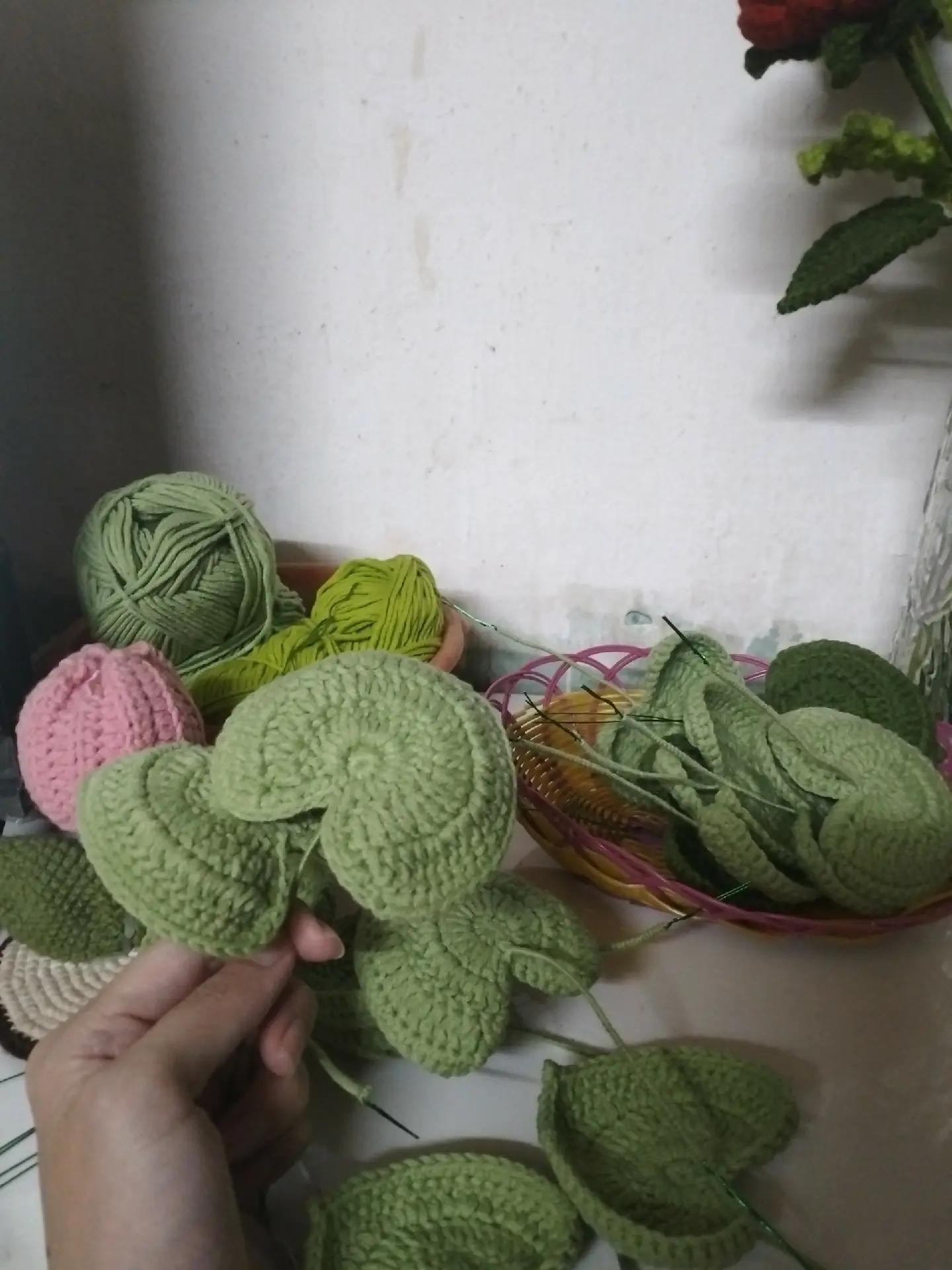 Chart móc len lá hoa Tùng màu xanh, hướng dẫn chi tiết từng hàng