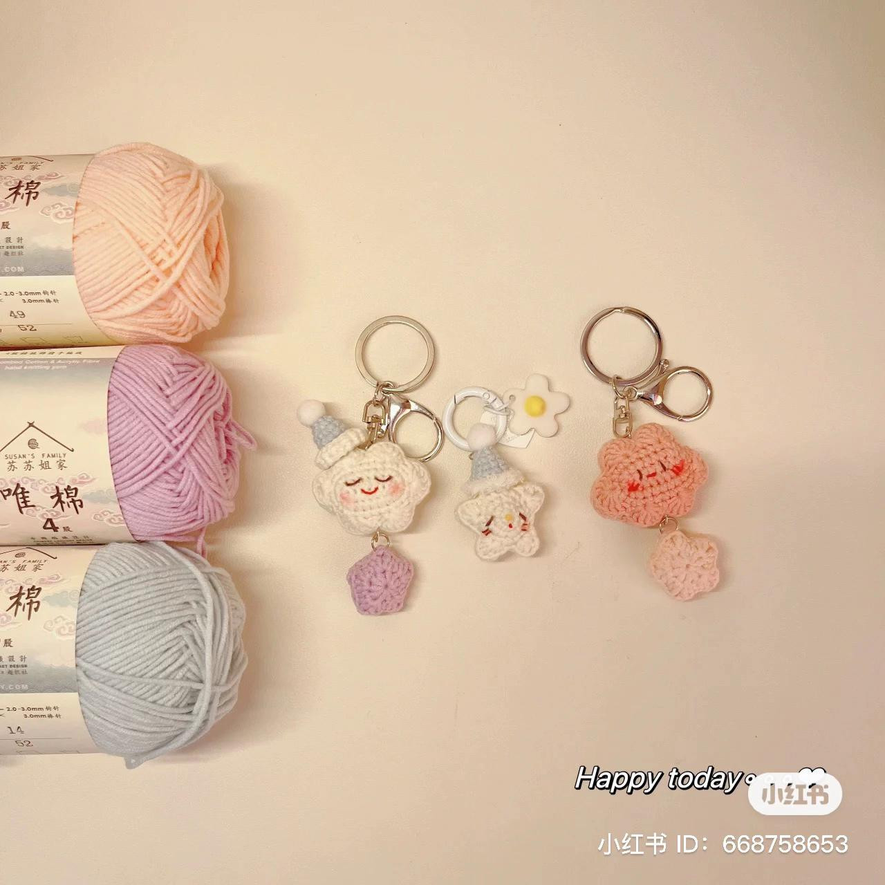 Chart móc len Mây và Sao màu pastel dễ thương