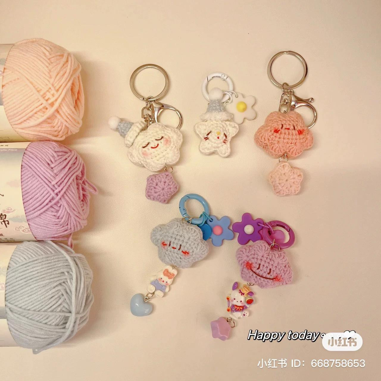 Chart móc len Mây và Sao màu pastel dễ thương