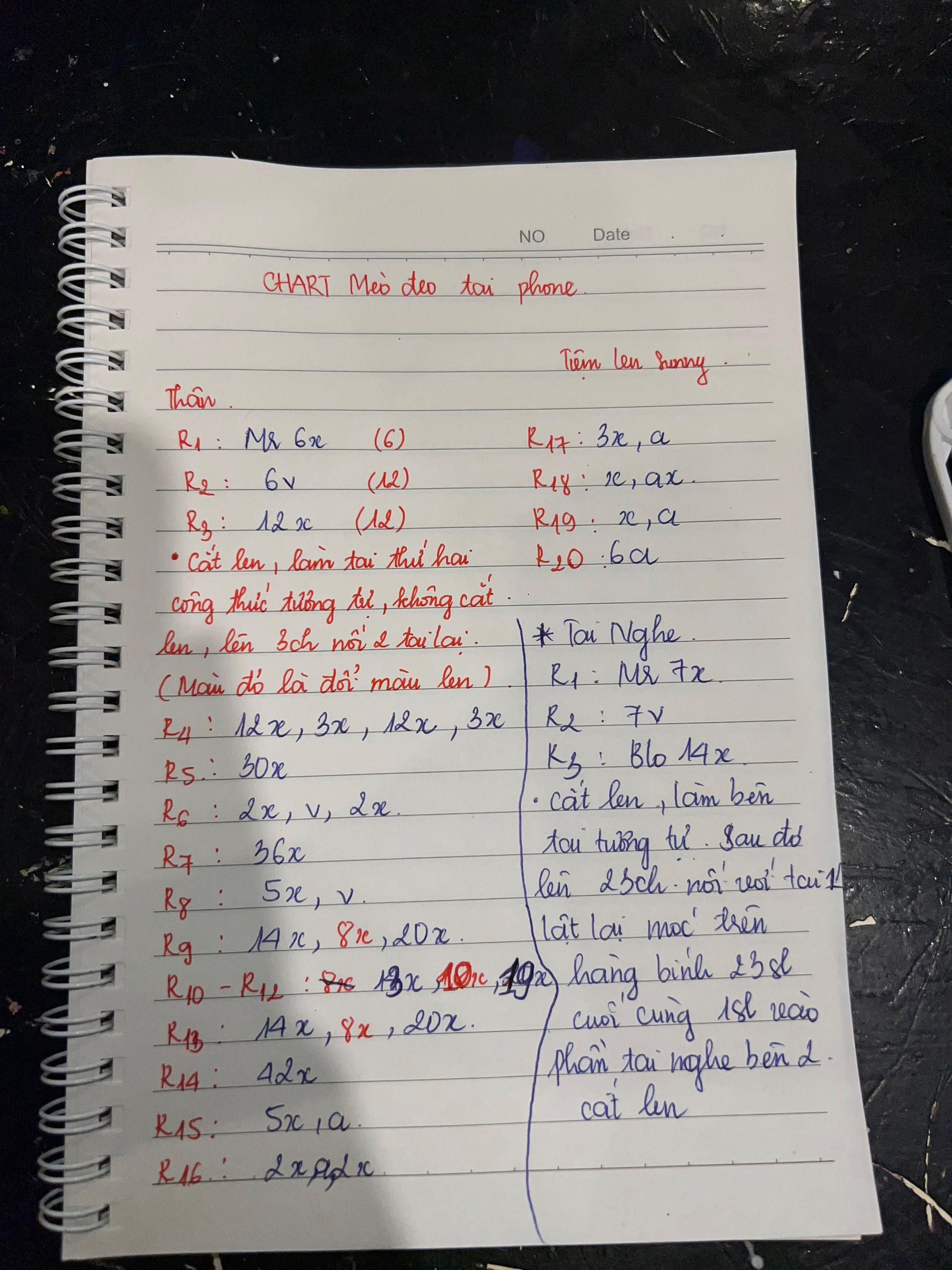 Chart móc len Meo đeo tai phone