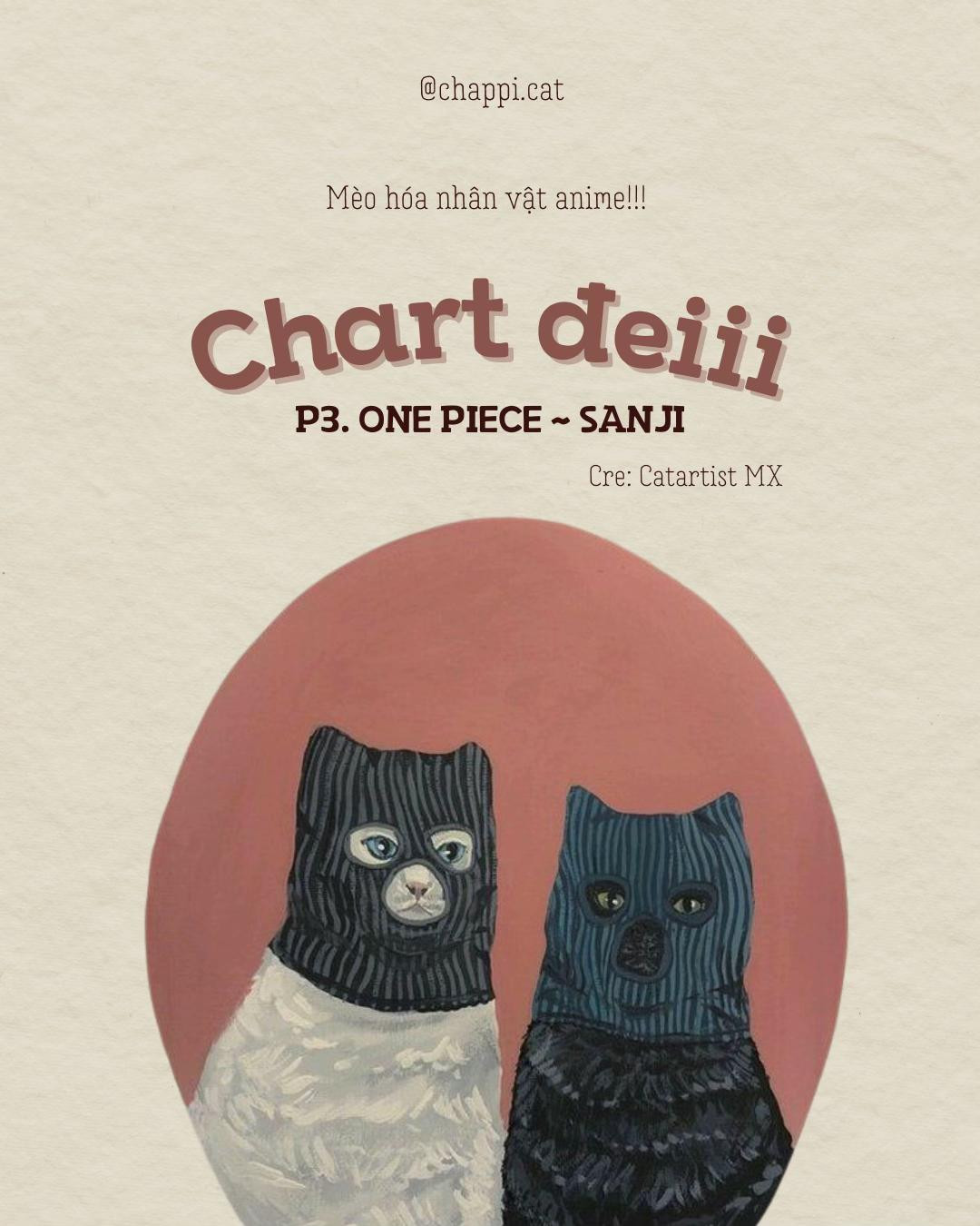 Chart móc len mèo hóa nhân vật Sanji One Piece