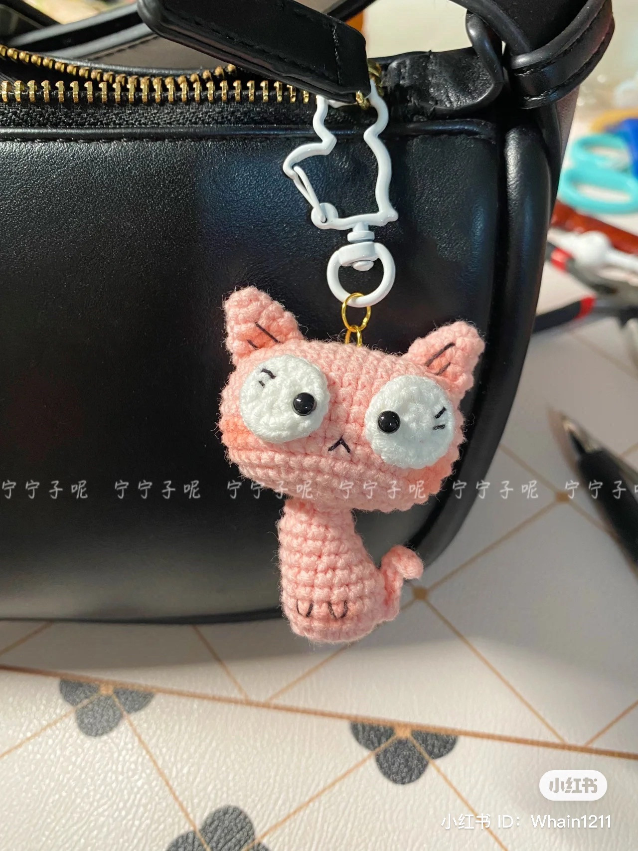 Chart móc len Mèo Hồng dễ thương