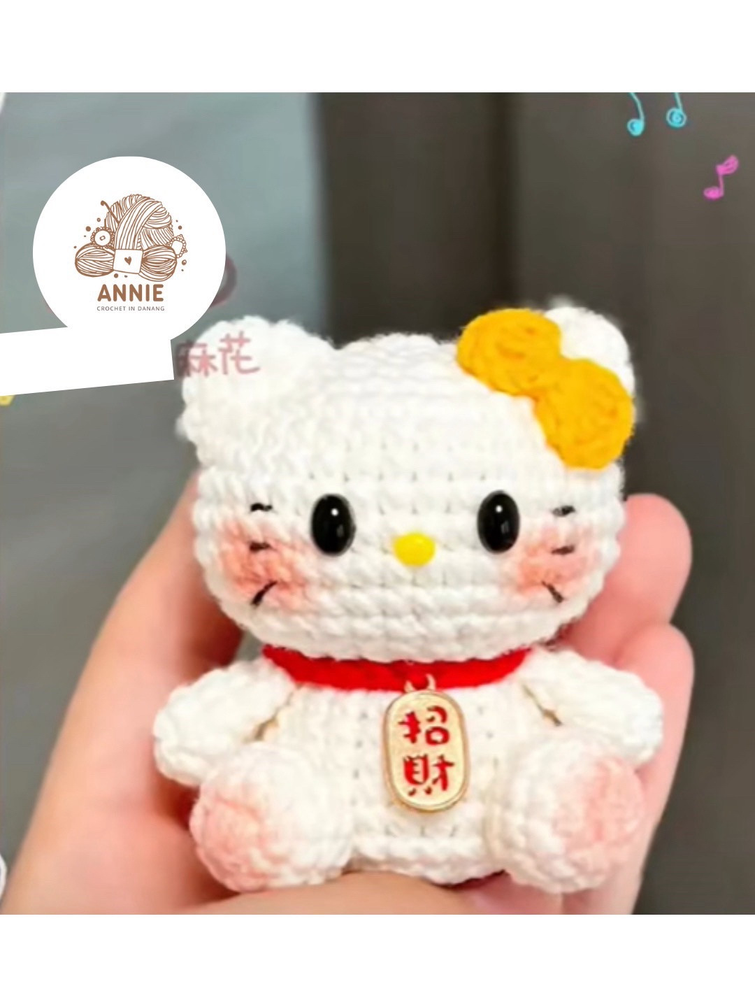 Chart móc len Mèo Kitty May Mắn - Hướng dẫn chi tiết từng bước làm búp bê amigurumi dễ thương