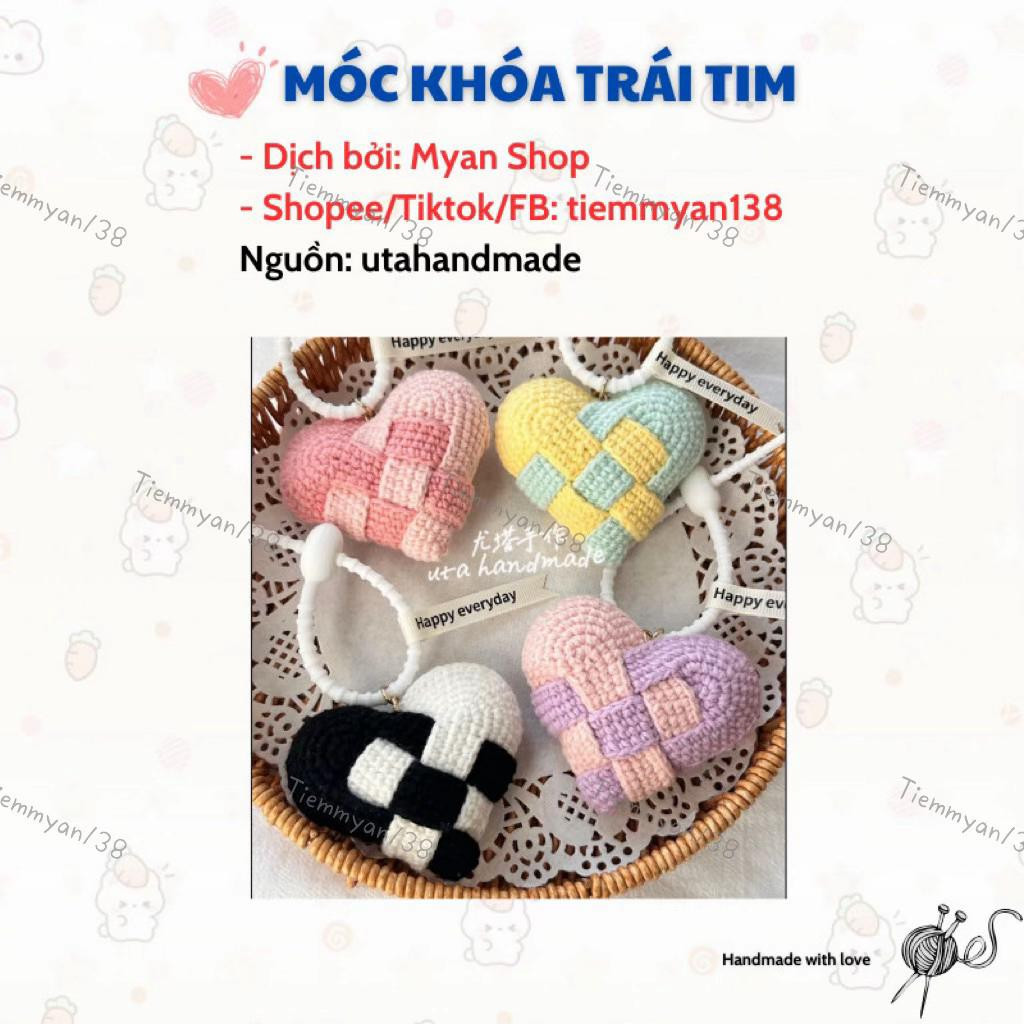 Chart Móc Len: Móc Khoá Trái Tim Dáng Xinh