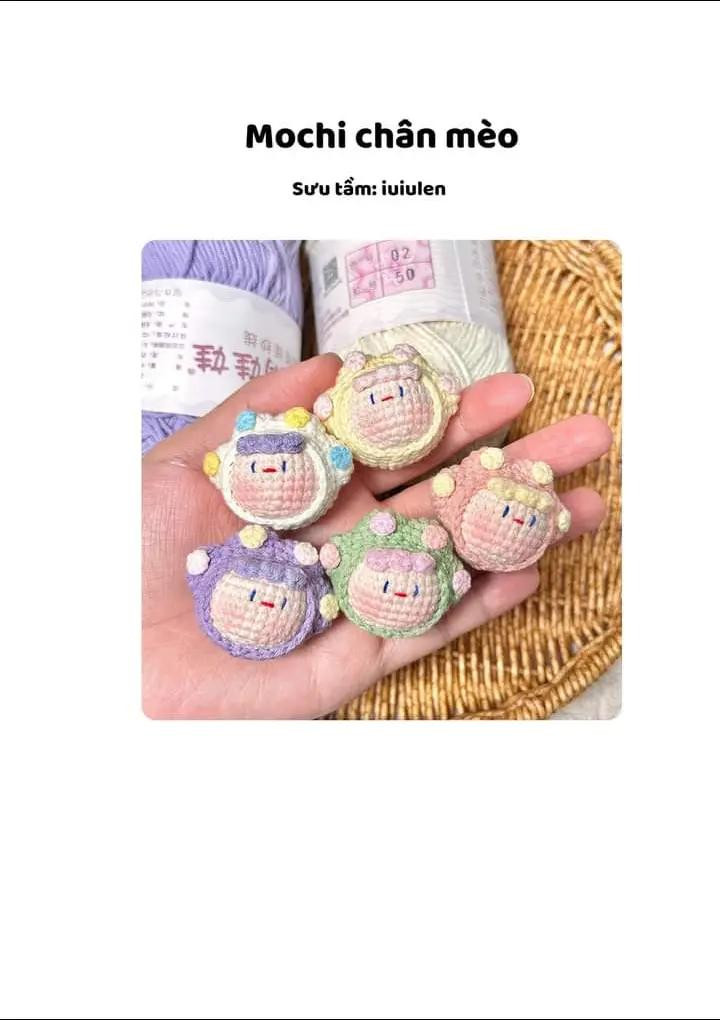 Chart Móc Len Mochi Chân Mèo Mini Nhiều Màu