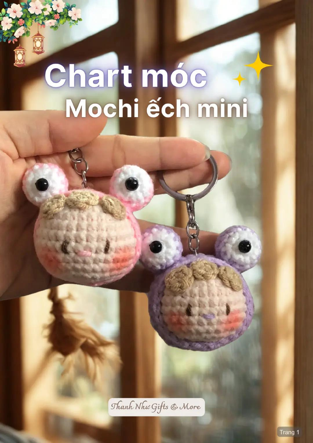 Chart móc len Mochi ếch mini dễ thương