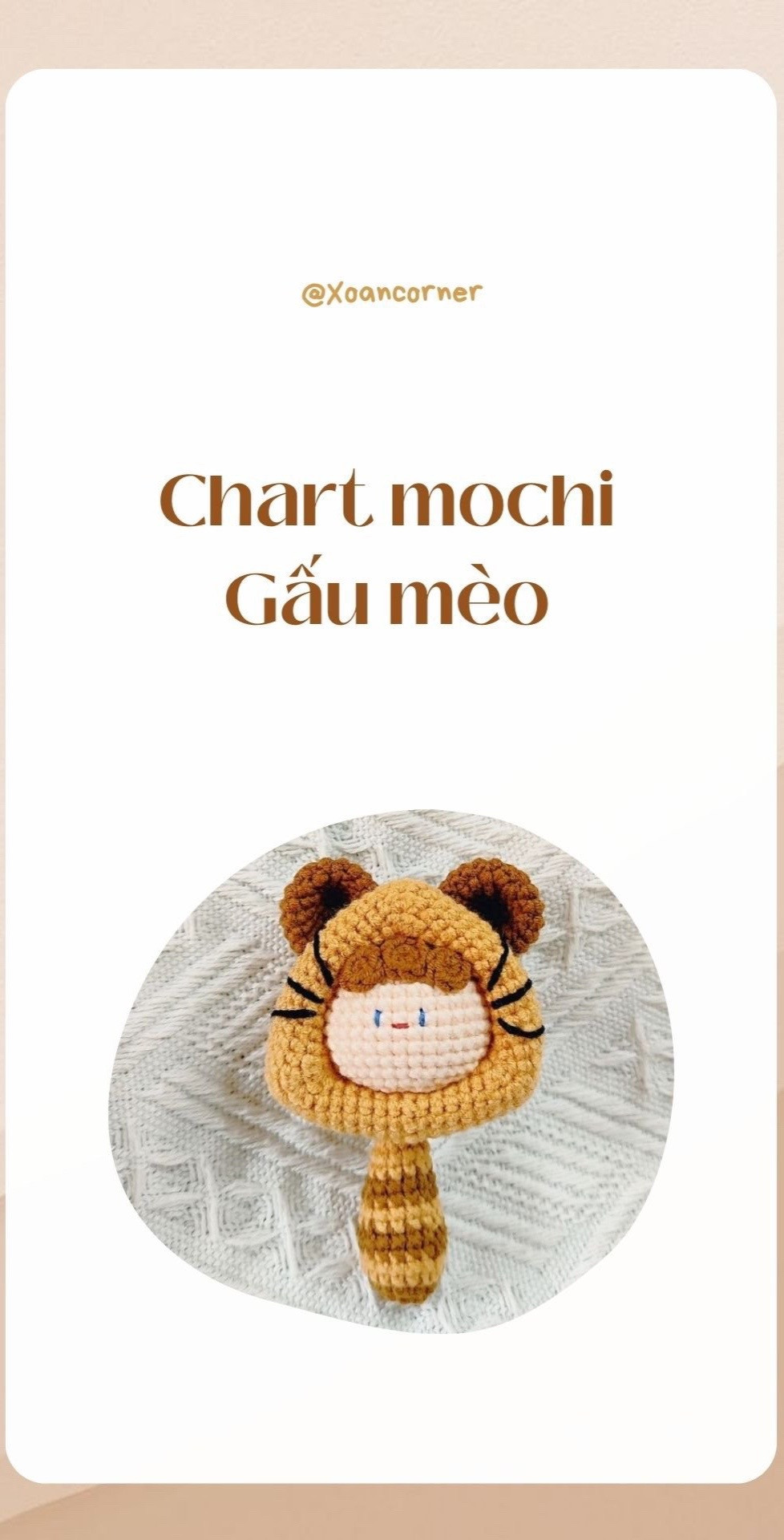 Chart móc len Mochi Gấu Mèo dễ thương