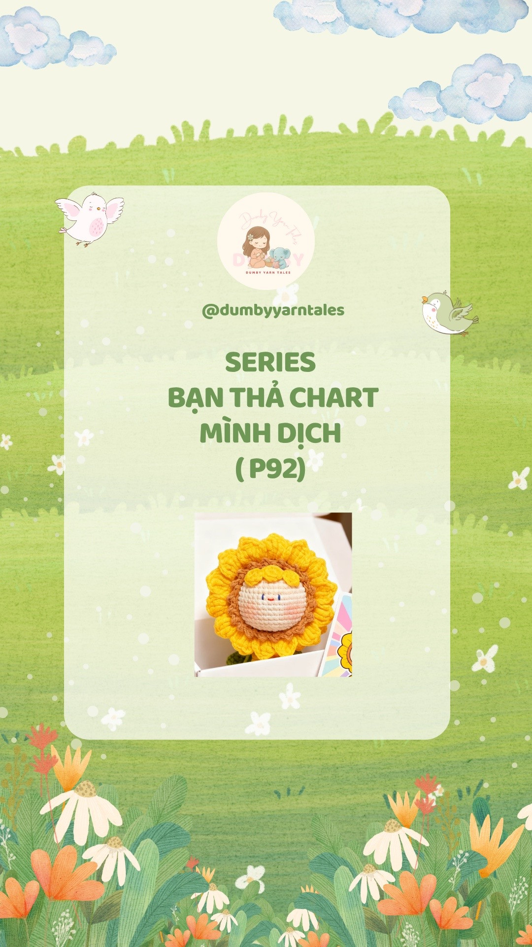 Chart móc len Mochi Hoa Hướng Dương dễ thương