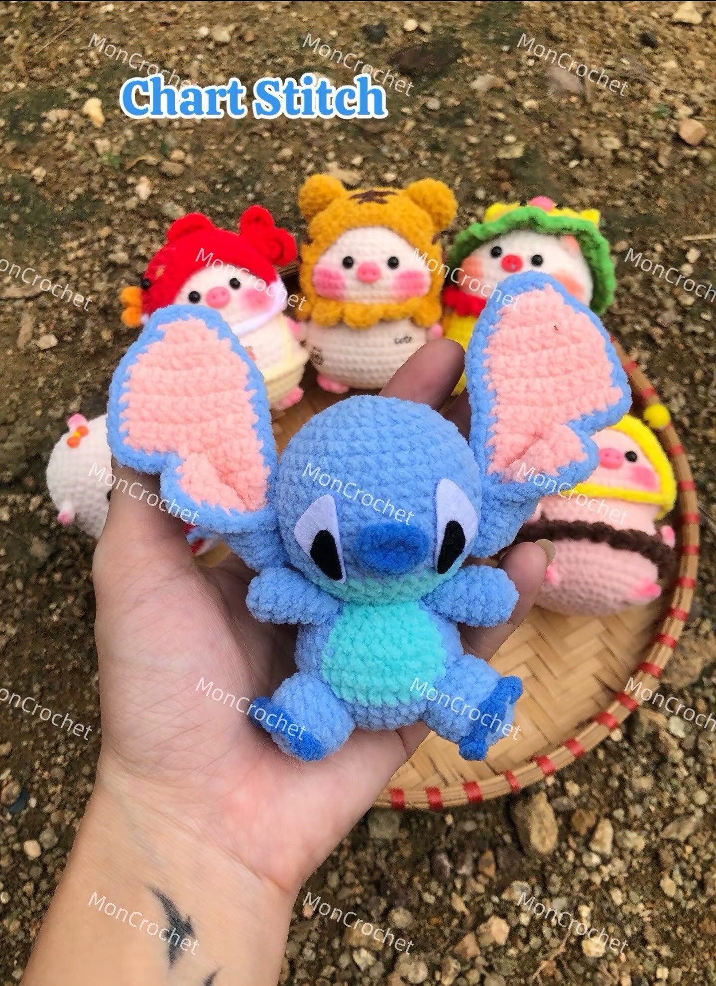 Chart Móc Len Nhân Vật Stitch Xanh Dễ Thương